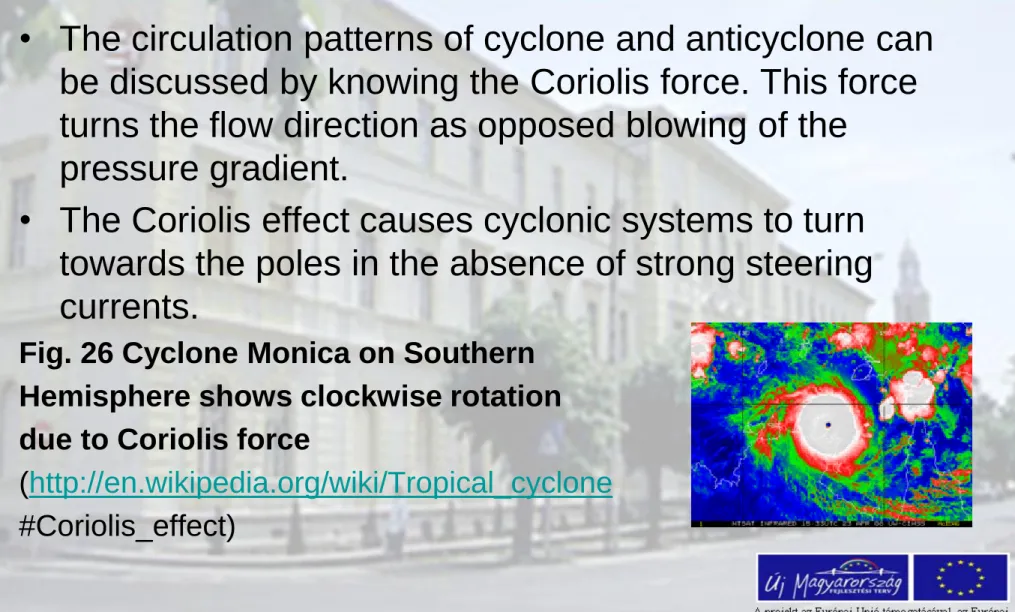Fig. 26 Cyclone Monica on Southern   Hemisphere shows clockwise rotation   due to Coriolis force 