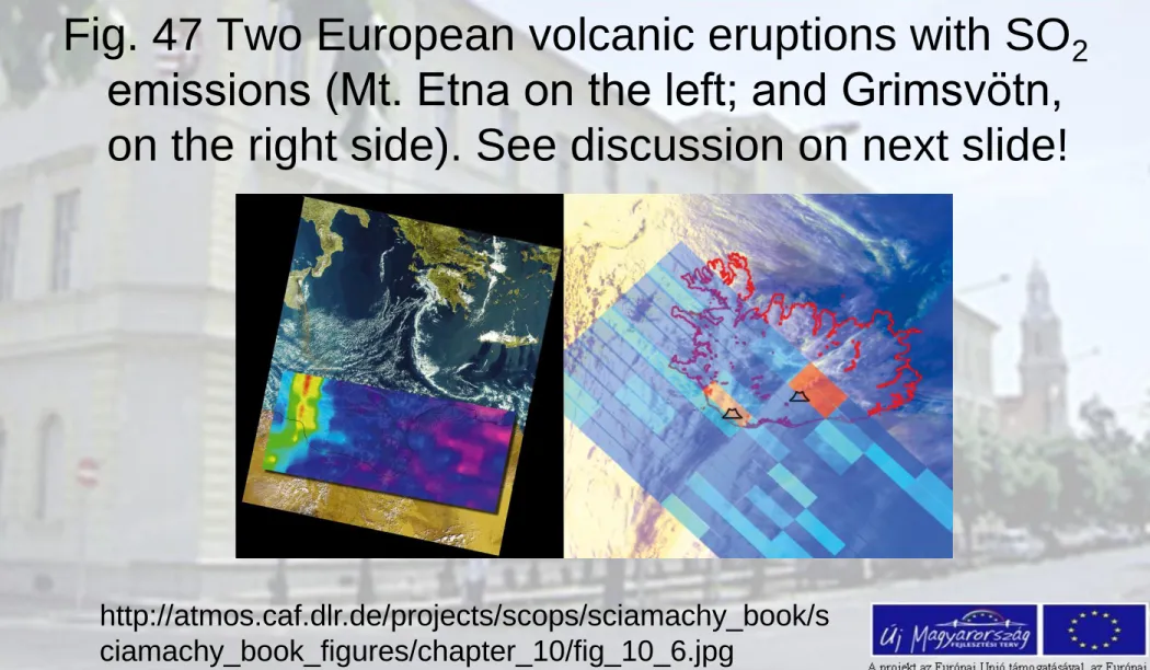 Fig. 47 Two European volcanic eruptions with SO 2 emissions (Mt. Etna on the left; and Grimsvötn,  on the right side)