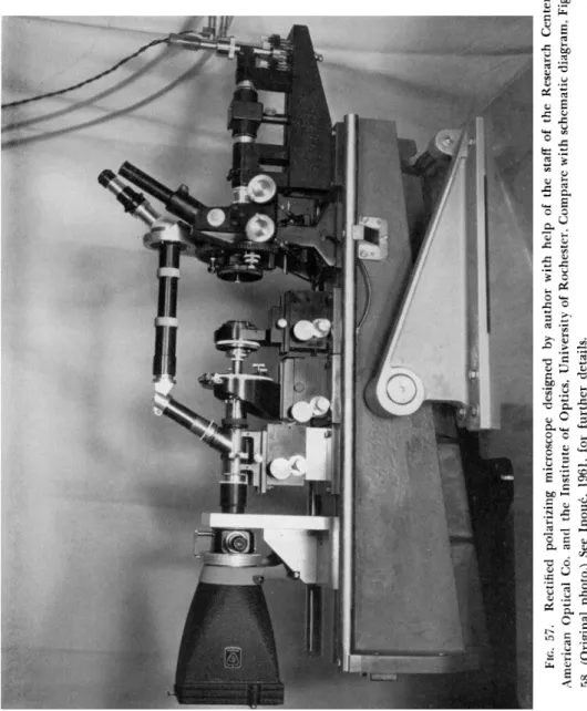 FIG. 57. Rectified polarizing microscope designed by author with help of the staff of the Research Center,  American Optical Co