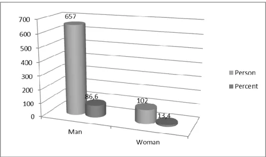 Figure 7. Proportion of people by gender in the pubs  Source: Created by the authors  