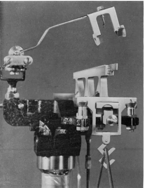 FIG.  1 4 . Enlarged view to show details of construction of stirrup and rider carrier  of Ainsworth microchemical balance