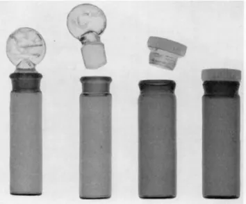 Figure 64 shows the types of amber glass vials* in which samples for analysis  are submitted to the author's laboratories