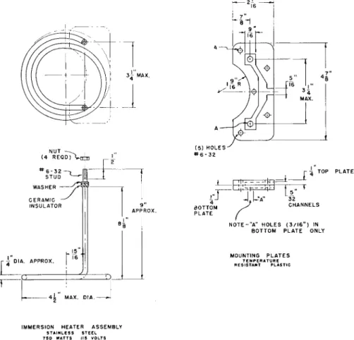 FIG. 113. Immersion heater assembly and mounting plates—details of construction. 