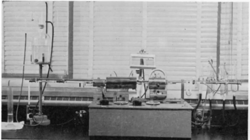 FIG. 123. Photograph of carbon-hydrogen apparatus, custom made, author's laboratory. 