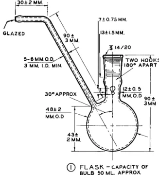 FIG.  1 7 9 ( 1 ) . Flask for modified Clark alkoxyl apparatus—details of construction
