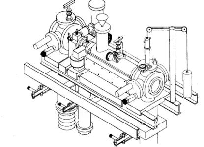 Fig· 12. A perspective view of the halogen apparatus. It is &#34;inside out&#34; in that  the magnets and windings are all outside the vacuum