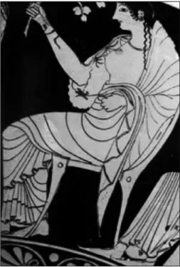 3. ábra: Hesztia ülő alakja   egy vázán