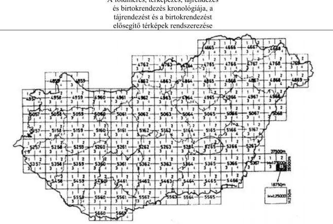 1. ábra. A Kreybig-féle talajismereti térképek szelvénybeosztása és számozása.