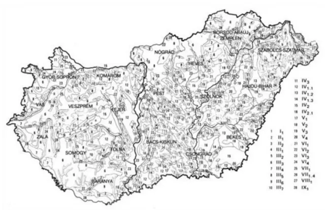 2. ábra. A magyarországi talajtípusok elterjedése (Stefanovits, Szűcs és Dömsödi után összevonással).