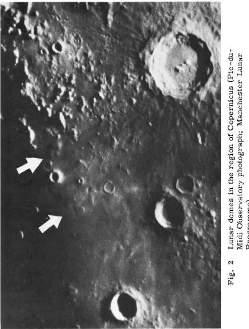 Fig. 2 Lunar domes in the region of Copernicus (Pic-du- Midi Observatory photograph; Manchester Lunar  Programme) 