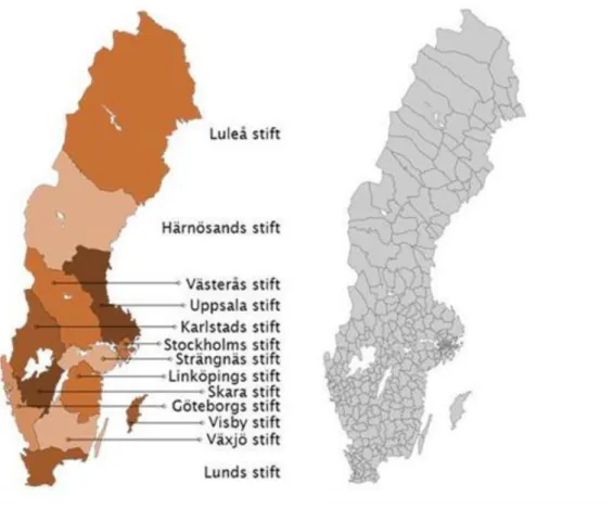 19. ábra: A települési önkormányzatok számának változása Svédországban (Saját szerkesztés)