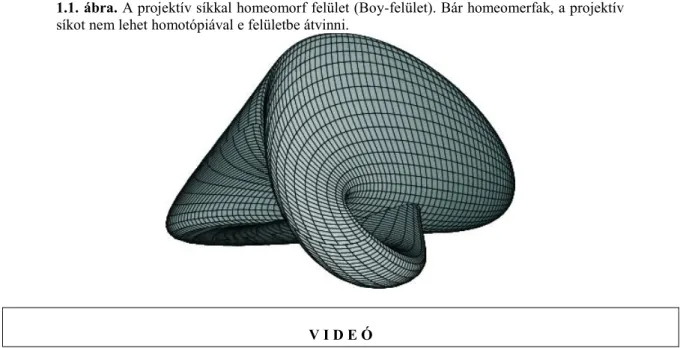 1.1. ábra. A projektív síkkal homeomorf felület (Boy-felület). Bár homeomerfak, a projektív  síkot nem lehet homotópiával e felületbe átvinni.