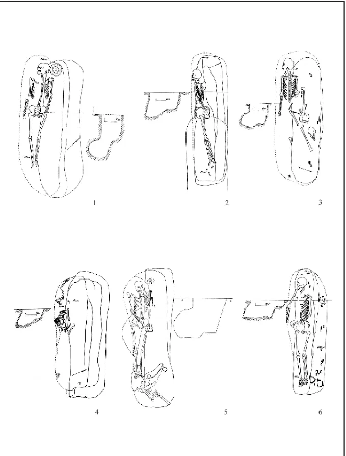 Fig. 3: Graves with horizontal niches and those combined with a step in the Carpathian Basin of the 10 th –11 th centuries (1: Bánov, Grave 1; 2