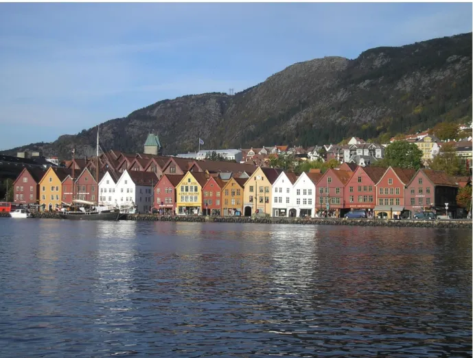 1. ábra Bergen a Hanza-szövetség tagjaként vált a tengeri kereskedelem fontos központjává  a középkorban 
