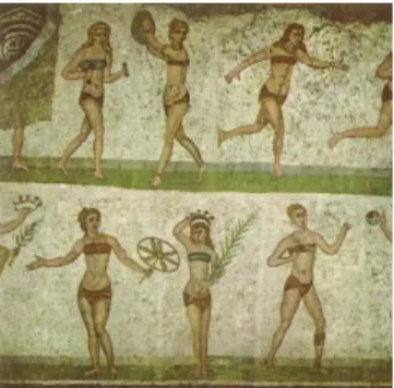 1.7. ábra - Bikinis hölgyek, szicíliai freskó