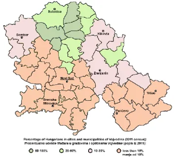 1. ábra Községenkénti etnikai megoszlás Vajdaságban, 2011 