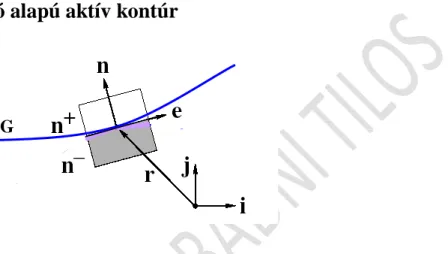 IV.3. ábra: Lokális descartesi koordináták a G görbe mentén. Az r helyvektorral kijelölt pontban a lokális  koordinátarendszert az e érint ő - és n normál-egységvektorok definiálják (n = k x e)