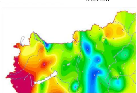 26. ábra A tényleges párolgás évi összegének területi eloszlása Magyarországon (Breuer 2007)
