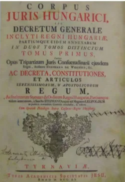 31. ábra A Werbőczy-féle Hármasköny egy XVII. századi kiadásának címlapja