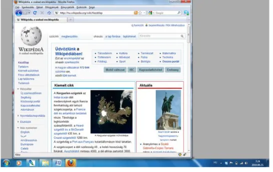 37. ábra:   A Wikipédia weboldal 850 pixel széles ablakban meg- meg-jelenítve 51   