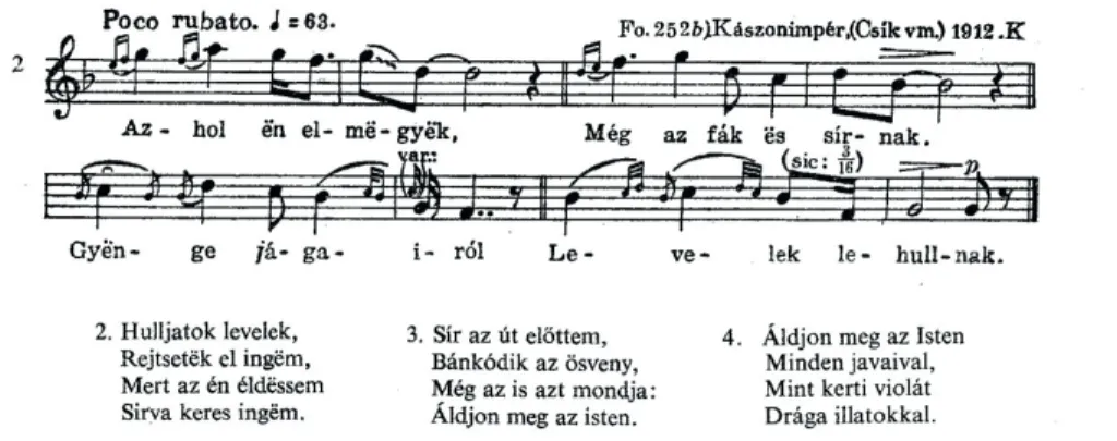 8. ábra: Az eredeti népdal 17