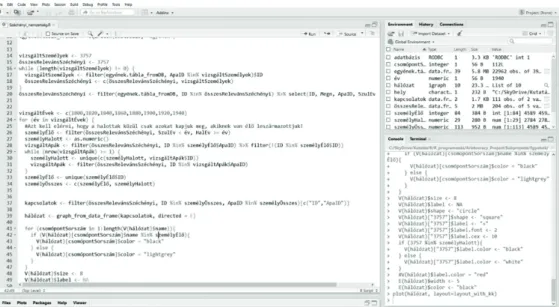 10. ábra Az RStudio fejlesztői környezet
