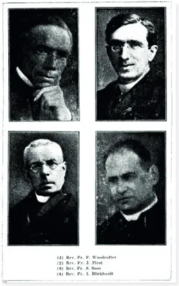 1. kép: Kaposvar 1900–1931 közötti  négy római katolikus lelkésze. A jobb 