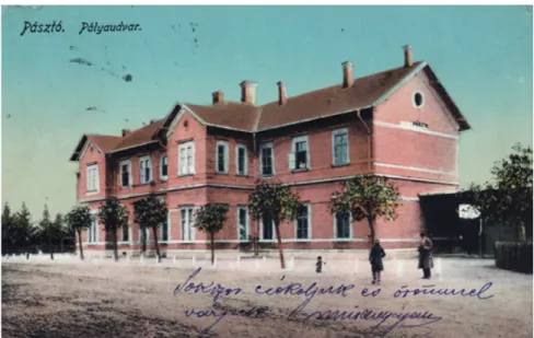 1. kép: A vasúti pályaudvar Pásztón 1914-ben. Forrás: A szerző magángyűjteménye