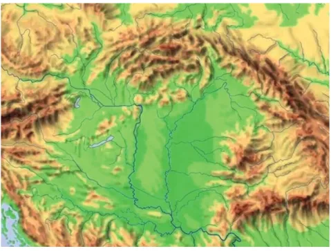 2. ábra: A Kárpát-medence a vízrendezések után