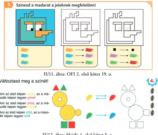 A művelet- és a geometriai fogalmak alakítására a következő példát találtuk (II/10. ábra).