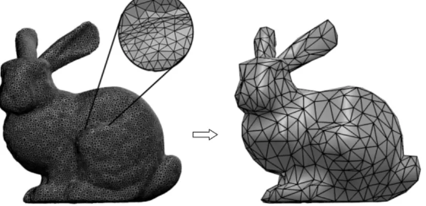 Figure 2: The original, detailed input mesh on the left and the simplified one on the right.