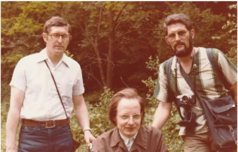 Figure  6.  1978  –Excursion  after  the  1st  Central  and  East  European  Bryological  Working  Group  (CEEBWG)  meeting  in  Eger,  Hungary  (from  left:  Sándor  Orbán,  Riclef Grolle and Tamás Pócs) 
