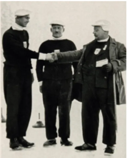 3. kép: Gratuláció az 1936-os Eisschiessen olimpiai bajnok csapat kapitányának 