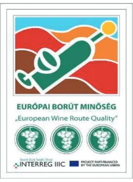 1. kép: Az Európai Borúti Minőség 3 szőlőfürtös védjegye
