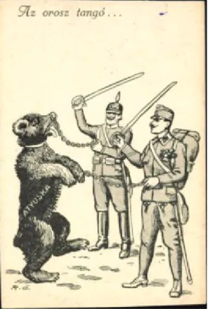 7. kép. Medveként ábrázolt Oroszország   egy képes levelezőlapon. ZM KGY 0206235