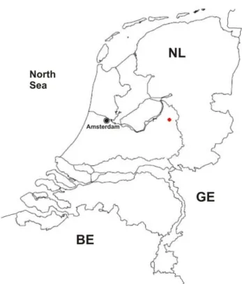 Fig. 1. Location of the experimental site (NL – the Netherlands, BE – Belgium, GE –  Germany)  0%20%40%60%80%100%