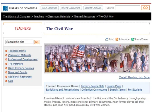 2. ábra: A polgárháború tematikus oldala az AM-ben 