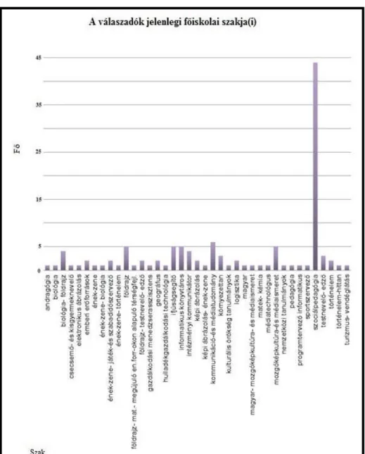 10. grafikon: A válaszadók jelenlegi főiskolai szakja(i) 