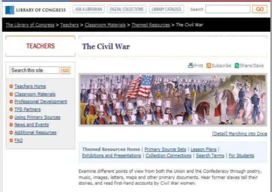 2. ábra:   A polgárháború tematikus oldala az AM-ben 