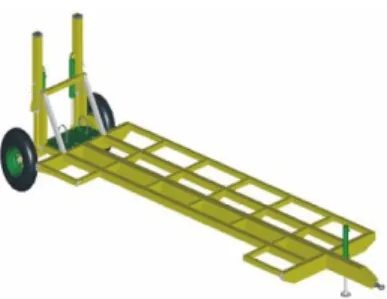 Fig. 1 Virtual model of the designed tractor trailer aimed for transport of seeding   machines 
