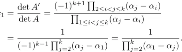 Table 1: The zeros of c k (z) and the constant c 1 .