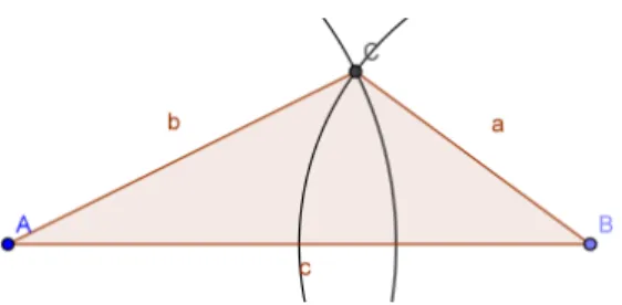 Figure 3: Constructing three sides of a triangle (generally solved)