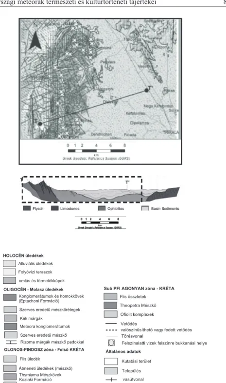 4. ábra: A Kalambakai-síkság geológiai felépítése (részlet). (C. P APATHEODORU , 2010) 
