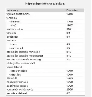 12. ábra Kiértékelőlap 