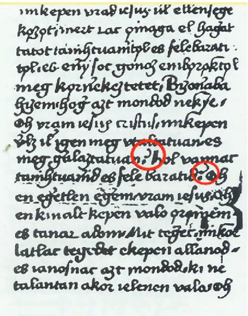 13. ábra: A Miskolci töredék 2v oldala (1525) 