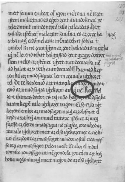 14. ábra: A Guary-kódex 121. oldala 