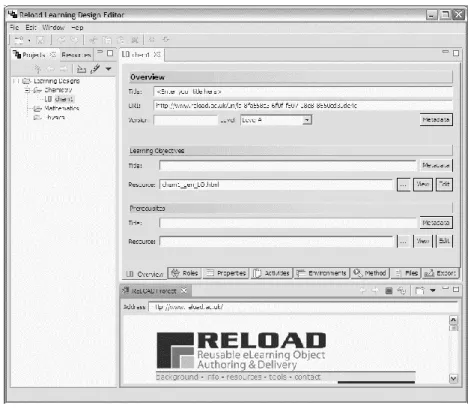 3. ábra: A Reload Learning Design szerkesztője 