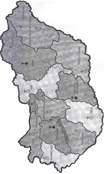 Figure 3. Dioceses in Today’s Hungary  (www.uj.katolikus.hu) 