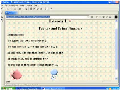 Figure 5: one of the text screens for the first lesson (factors) 