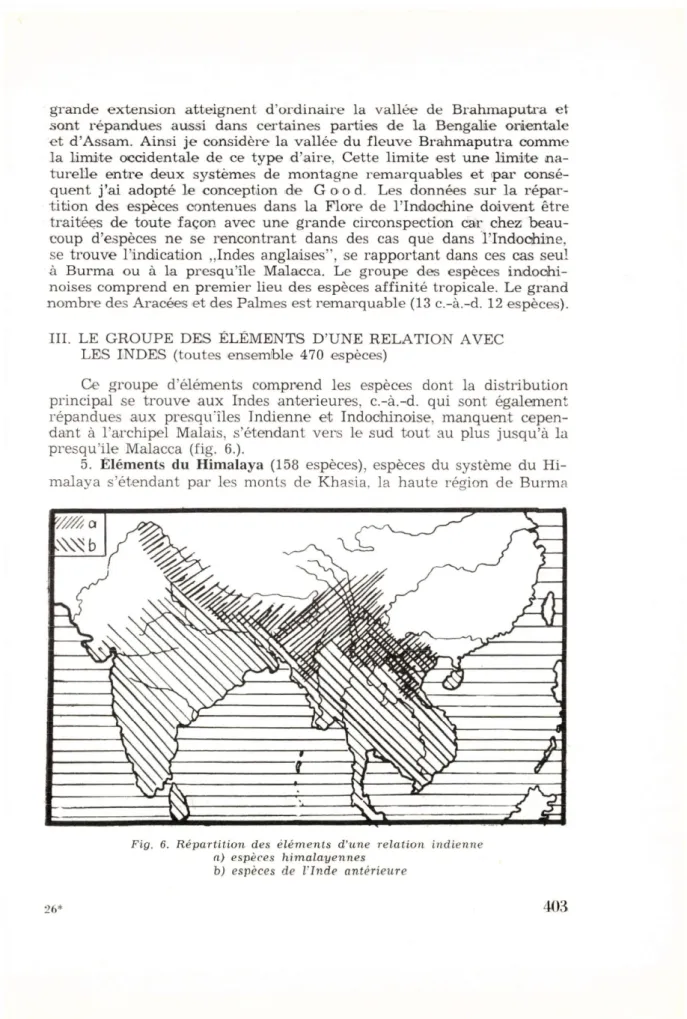 Fig. 6. Répartition  des  éléments  d'une  relation  indienne  n)  espèces  himalayennes 